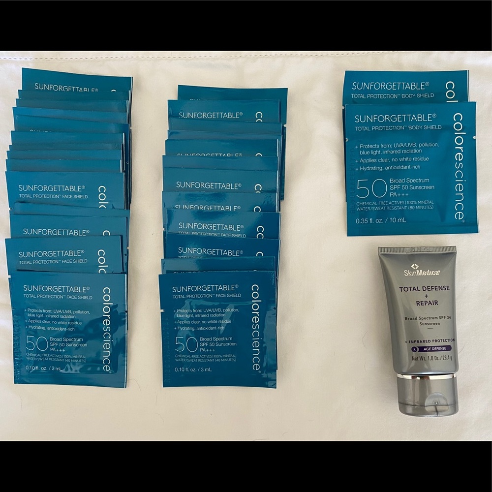 Colorescience and skinmedica sunscreen samples